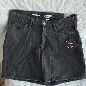 Ava & Viv Washed Black Denim Shorts